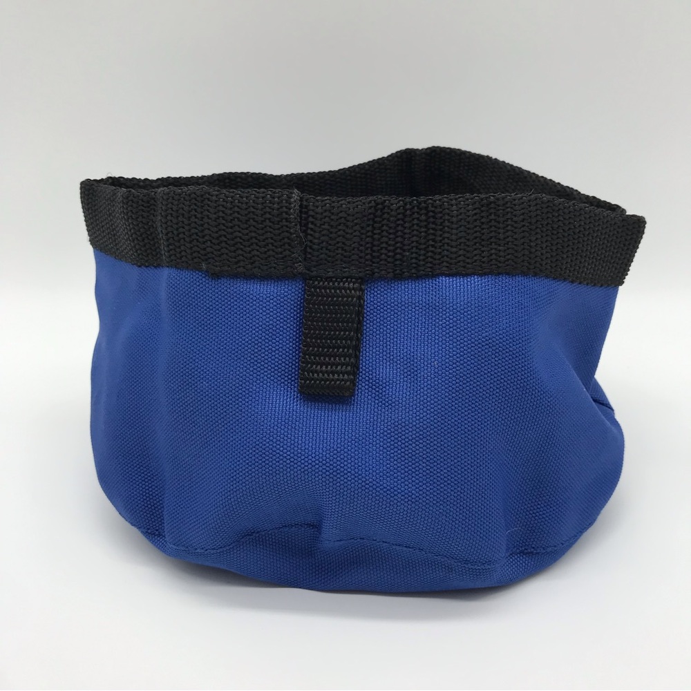 Outward Hound Pet Travel Gear Port-A-Bowl Portable Pet Bowl Blue Black Vintage - Picture 2 of 11
